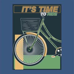 biking illustration, cyclist vector poster layered - Vector