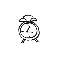 alarm clock vector doodle sketch isolated on white background