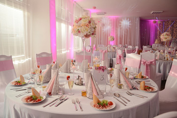 beautiful table setting at a wedding