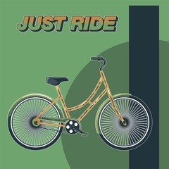 biking illustration, cyclist vector poster layered - Vector