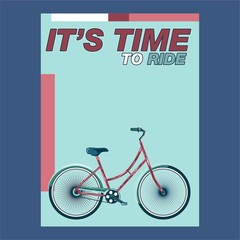 biking illustration, cyclist vector poster layered - Vector