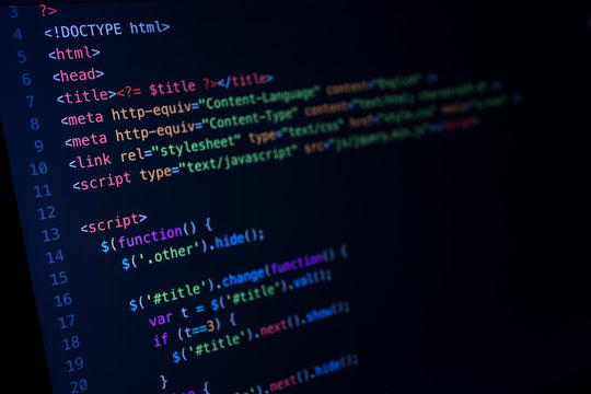 Screen of developing java code on dark background