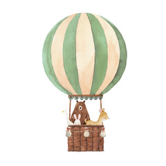 Watercolor air baloon vector illustration
