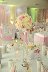 appetizer a ham and a beautiful table setting at a wedding