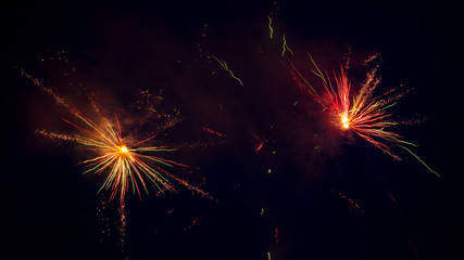 Fireworks in the sky at night as a background