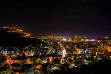 Night in Plovdiv city, european capital of culture 2019, Bulgaria