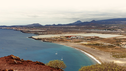 La Tejita beach view from Montana Roja, Tenerife, Spain
