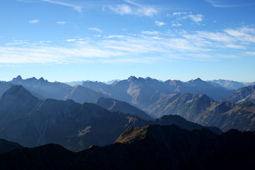 Naklejka na ściany i meble Allgäuer Alpen - Blick vom Nebelhorn 