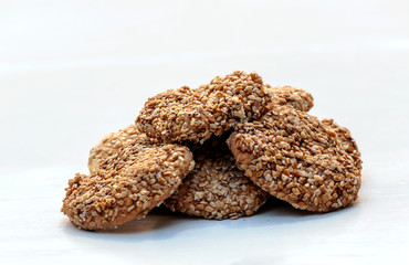 Butter cookies surrounded by white background.