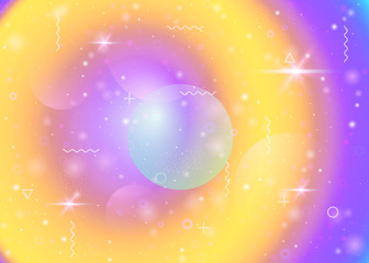 Vibrant gradients on rainbow background. Holographic dynamic fluid. Cosmos hologram.