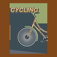 Cycle racing sport poster design. Vector flat illustration - Vector