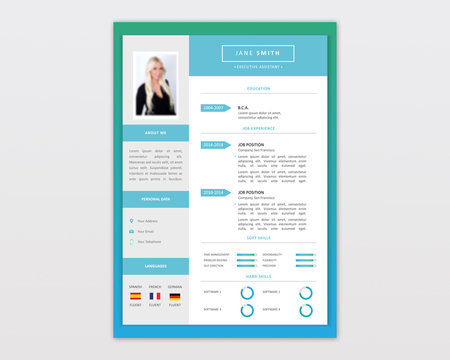 Vector minimalist cv / resume template 