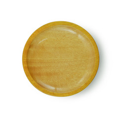 wood plate isolated on white background