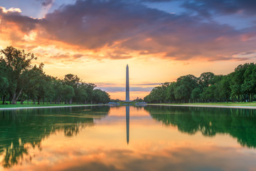 Washington Monument on the Reflecting Pool in Washington, D.C.