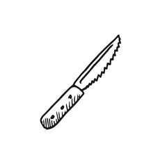 knife vector doodle sketch isolated on white background