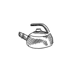 teapot vector doodle sketch isolated on white background
