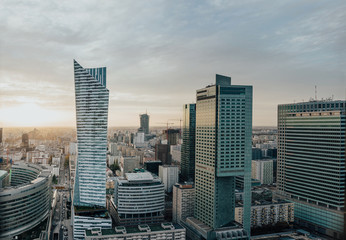 City landscape. Panorama of the city of Warsaw