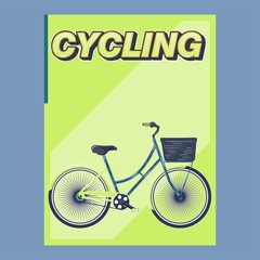 Bicycle. Advertising poster. Sport. Health.Travel. Flyer. Creative banner – Vector