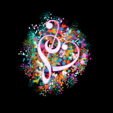 Colorful Treble Clef Heart 