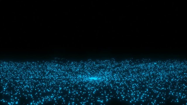 Rotating ellips. Space disk. Particles of light tending to the light. Seamless loop.