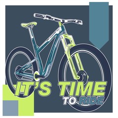 Bicycle. Advertising poster. Sport. Health.Travel. Flyer. Creative banner – Vector