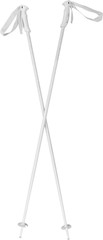 Crossed White Ski Poles - Isolated