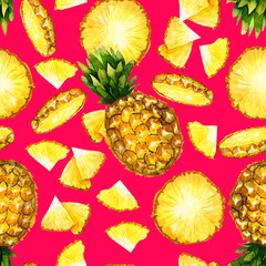 Pineapple pattern on magenta