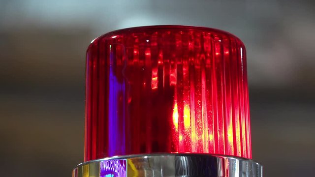 Close-up of a red alarm and emergency flashing