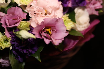 bouquet of purple and purple flowers