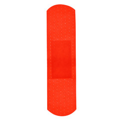 red medical plaster isolated on white background with clipping path