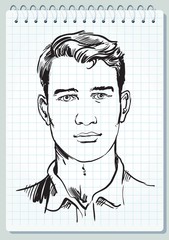 Sketch of a male face