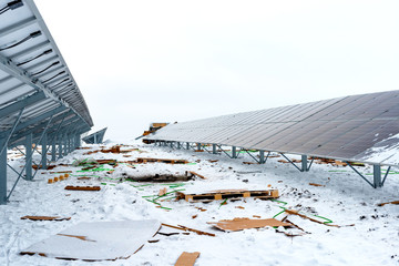 Newly installed solar panels