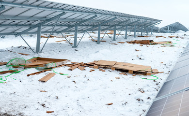 Newly installed solar panels