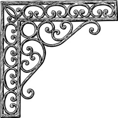 An architectural detail in shape of a decorative corner