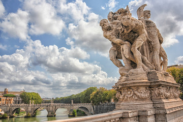Statue of Vittorio Emanuele II Bridge, Rome, Italy