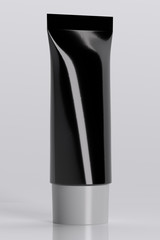 3D Rendered isolated Black Toothpaste Tube with White Background