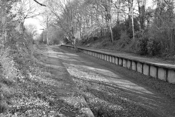 Closed and abandoned railway station at West Grinstead in West Sussex