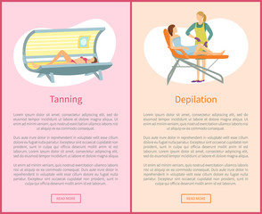 Tanning and Depilation Online Posters in Spa Salon