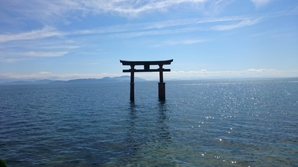 白髭神社と琵琶湖