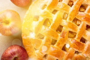 Delicious apple pie, close-up