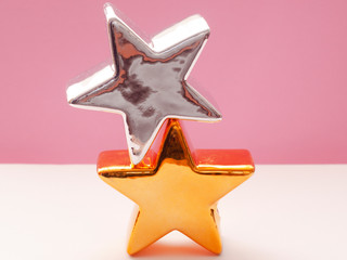 star on pink background