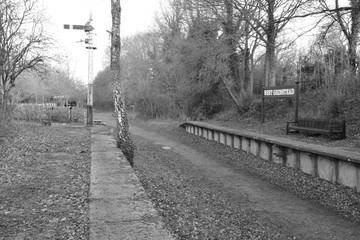 Closed and abandoned railway station at West Grinstead in West Sussex