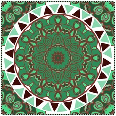 Vintage Card With Patterns of the Mandala. Floral Ornaments. Islam, Arabic, Indian, Ottoman motifs. Template for Flyer or Invitation Card Design. Vector Illustration