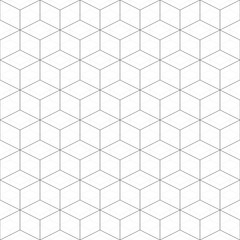 Geometric line seamless pattern. Design cube abstract background gray and white colors.