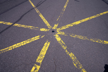 yellow star shaped road marking for backgrounds