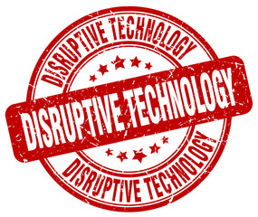 disruptive technology red grunge stamp