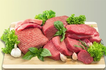 Fresh Raw Meat on Background