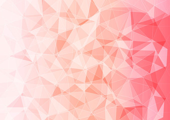 Modern banner with polygonal pattern of pink color.