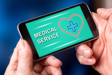 Medical service concept on a smartphone