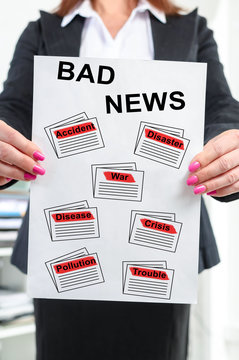 Bad news concept shown by a businesswoman